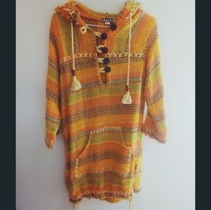 Baja hooded hippie dress
